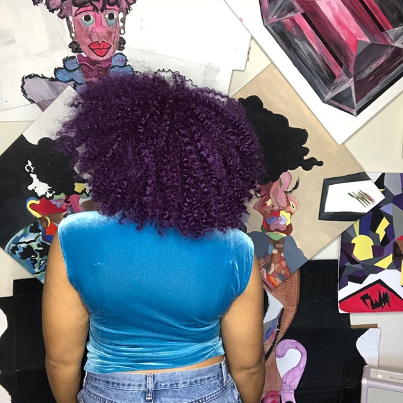 Light blue pile knit sleeveless turtleneck - Picture 4 of 4